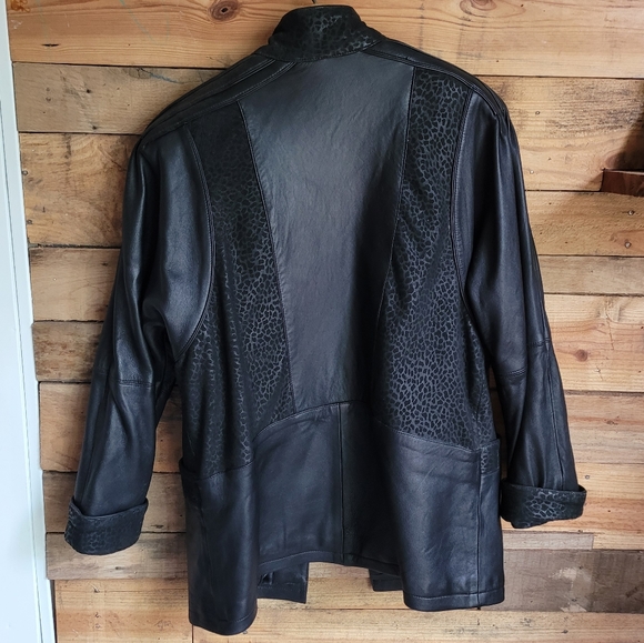 Rinzi International Collection Leather Jacket Skirt Set Sz 11 EU - Picture 2 of 8